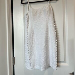 Lilly Pulitzer Shelli eyelet White Textured pineapple Shift Dress with pads